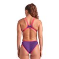 Arena ONE Big Logo One Piece Ladies Swimsuit - Plum/Coral-Swimsuit-Arena-SwimPath