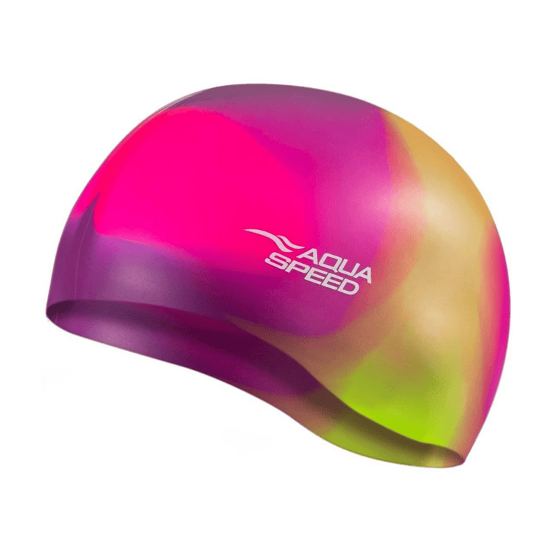 Aqua Speed Bunt Swimming Cap - Pink Rainbow-Swimming Caps-Aqua Speed-SwimPath