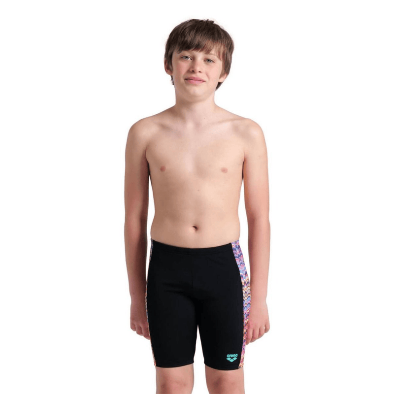 Arena Boys Ondulation Swimming Jammers - Black/Multi Violet-Training Jammers-Arena-SwimPath