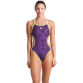 Arena Womens Hooked Reversible Swimsuit - Black Multi/Plum/Arctic Lime-Swimsuit-Arena-SwimPath