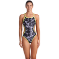 Arena Womens Hooked Reversible Swimsuit - Black Multi/Plum/Arctic Lime-Swimsuit-Arena-SwimPath