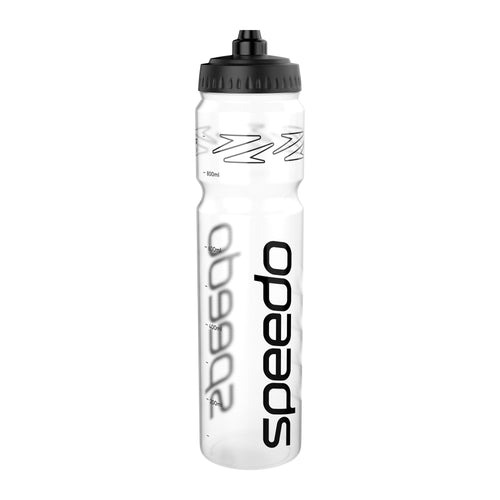 Speedo 1 Litre Water Bottle - Clear/Black-Water Bottle-Speedo-SwimPath