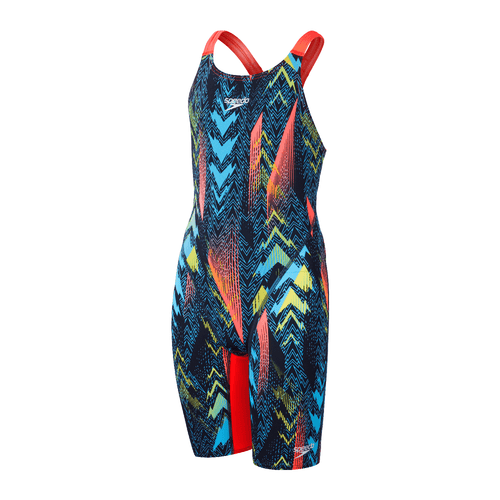 Speedo Endurance+ Max Junior Girls Kneeskin - Teal/Blue/Red-Kneeskin-Speedo-SwimPath