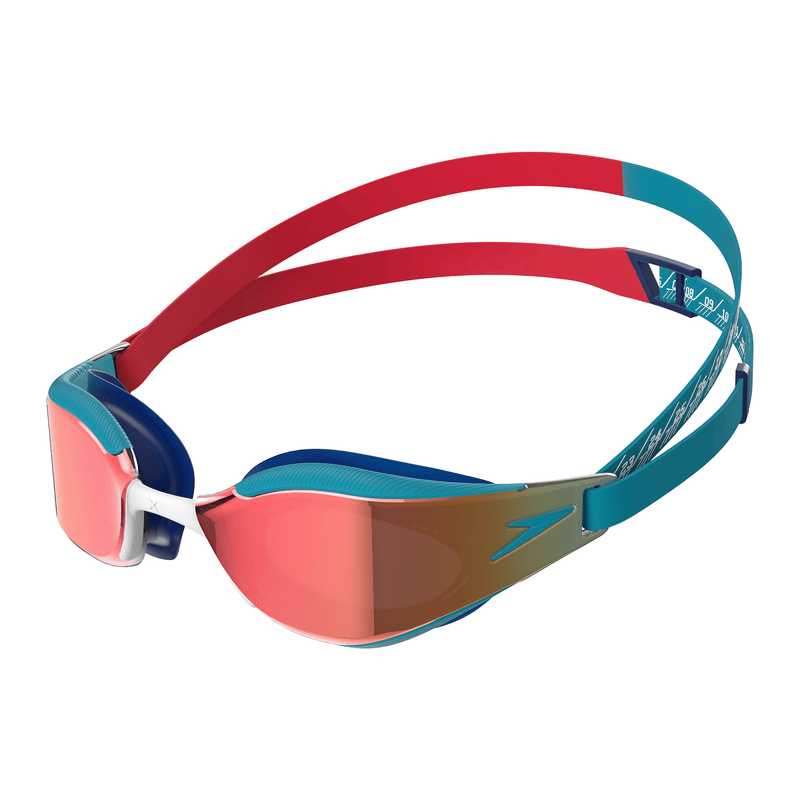 Speedo Fastskin Hyper Elite Junior Mirror Goggles - Red/Blue-Goggles-Speedo-SwimPath