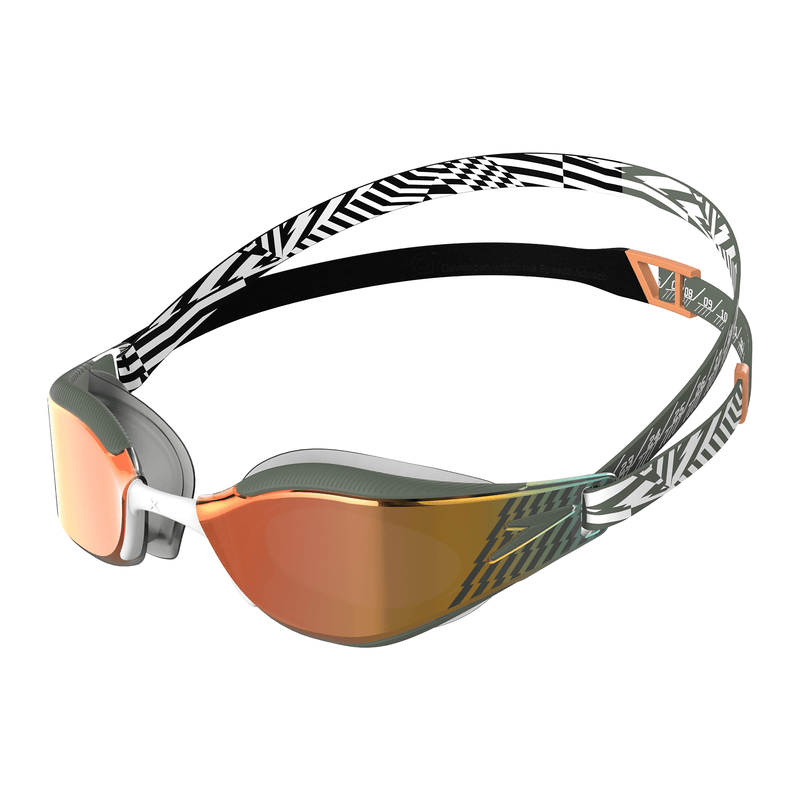 Speedo Fastskin Hyper Elite Mirror Goggles - Black / Green-Goggles-Speedo-SwimPath