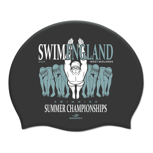 Swim England West Midlands Summer Championships 2025 Silicone Suede Swimming Cap - Black-Event-Swim England West Midlands-SwimPath