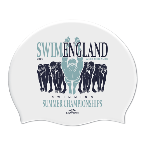 Swim England West Midlands Summer Championships 2025 Silicone Suede Swimming Cap - White-Event-Swim England West Midlands-SwimPath