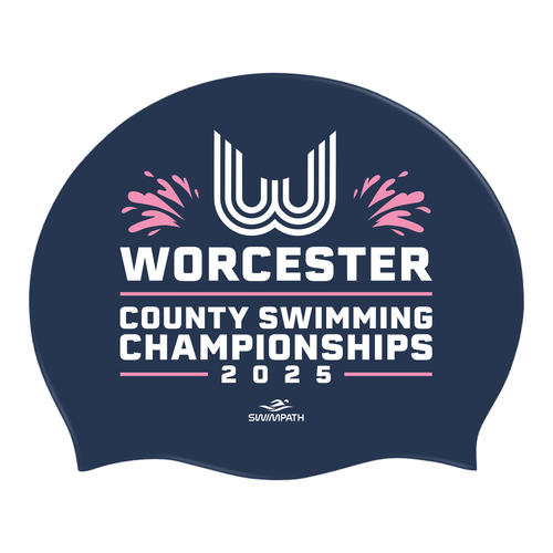 Worcester County ASA County Championships 2025 Silicone Swimming Cap - Dark Navy-Event-Worcester-SwimPath