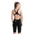 arena Powerskin Impulso Junior Girls Open Back Kneeskin - Black Teal-Kneeskin-Arena-SwimPath