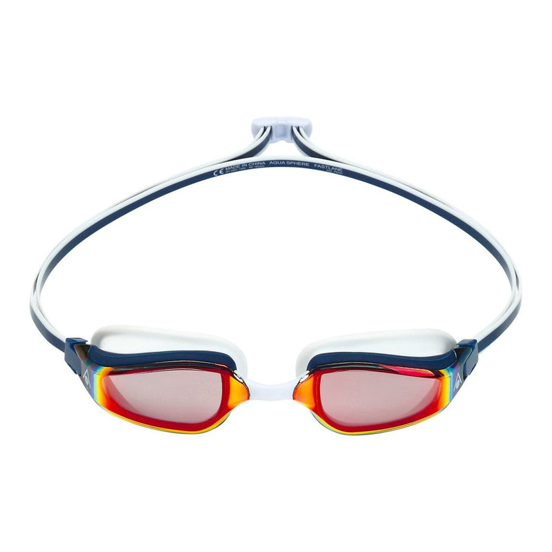 Aqua Sphere Fastlane Titanium Mirror Goggles - Navy Blue/Red-Goggles-Aqua Sphere-SwimPath