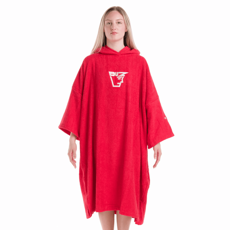 Buz Adults Unisex Hooded Changing Robe - Sunset Red-Changing Robe-Buz-SwimPath