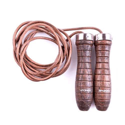 Spokey Quick Skip III Leather Skipping Rope-Training Aids-Spokey-SwimPath