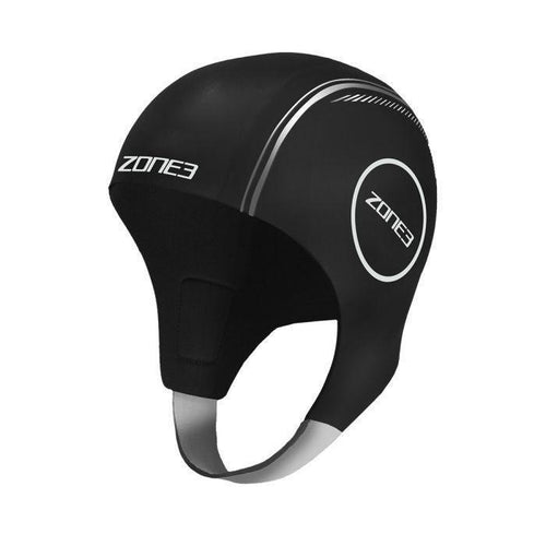 Zone3 Neoprene Swim Cap - Black Silver-Swimming Caps-Zone3-SwimPath